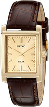 Load image into Gallery viewer, Seiko Men&#39;s SUP896 Gold-Tone and Brown Leather Solar-Power Dress Watch
