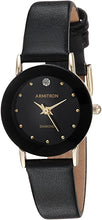 Load image into Gallery viewer, Armitron Women&#39;s 75/2447BLK Diamond-Accented Watch with Black Leather Band
