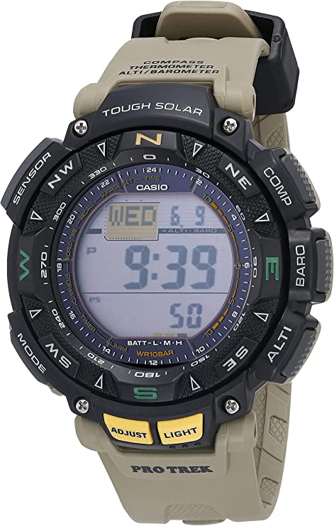 Casio Men's Quartz Sport Watch with Resin Strap, Khaki, 27 (Model: PRG-240-5CR)