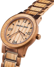 Load image into Gallery viewer, Original Grain Whiskey Barrel Wood Watch - Barrel Collection Analog Wrist Watch - Japanese Quartz Movement - Wood and Stainless Steel - Water Resistant - American Oak Wood Watches for Men - 42MM
