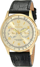 Load image into Gallery viewer, Invicta Men&#39;s 6750 Vintage Light Gold Tone Dial Black Leather Watch

