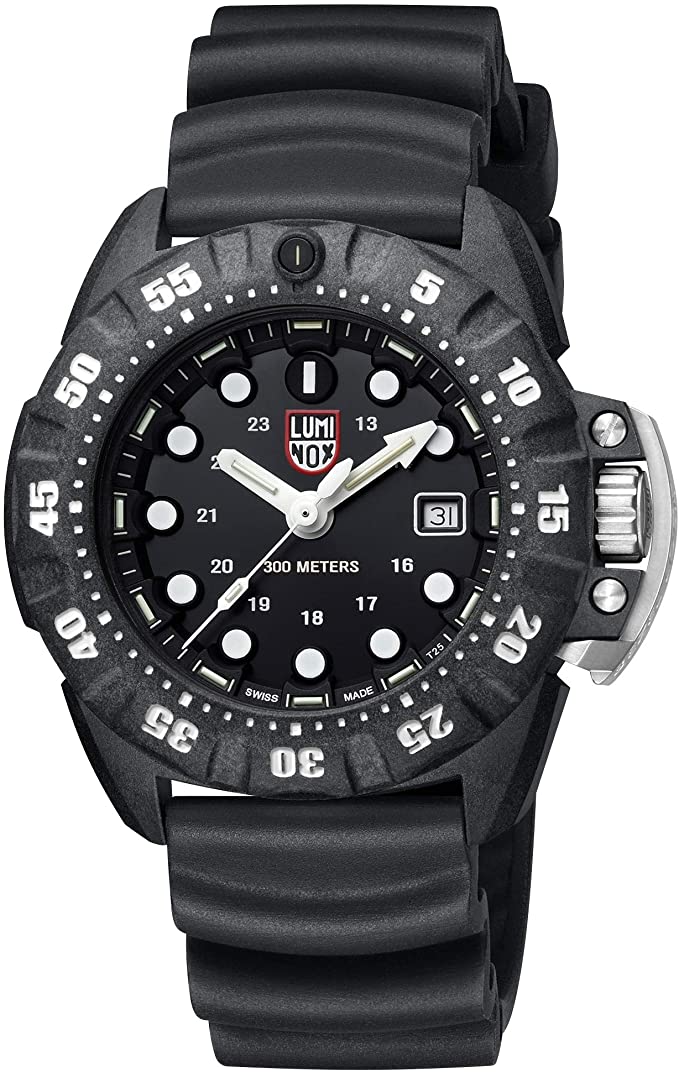 Luminox Men's Wrist Watch Scott Cassell Deep Dive 1551: 45mm Black Display Stainless Steel Case Back 300 M Water Resistant