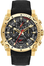 Load image into Gallery viewer, Bulova Precisionist Chronograph Mens Watch, Stainless Steel with Black Nylon Strap, Gold-Tone (Model: 97B178)
