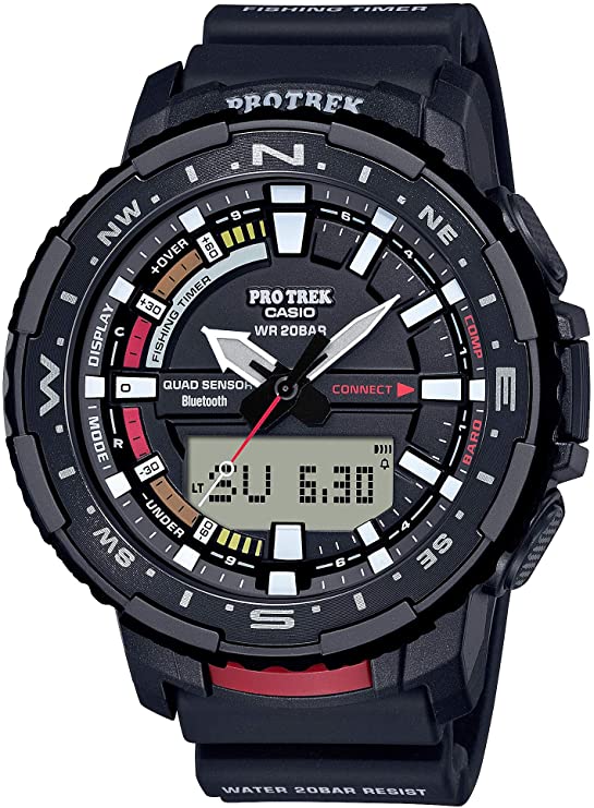 Casio Men's Pro Trek Quartz Sport Watch with Resin Strap, Black, 22.5 (Model: PRT-B70-1CR)