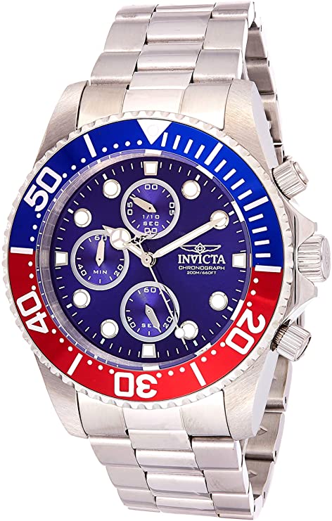 Invicta Men's Pro Diver 43mm Stainless Steel Quartz Watch, Silver (Model: 1771)