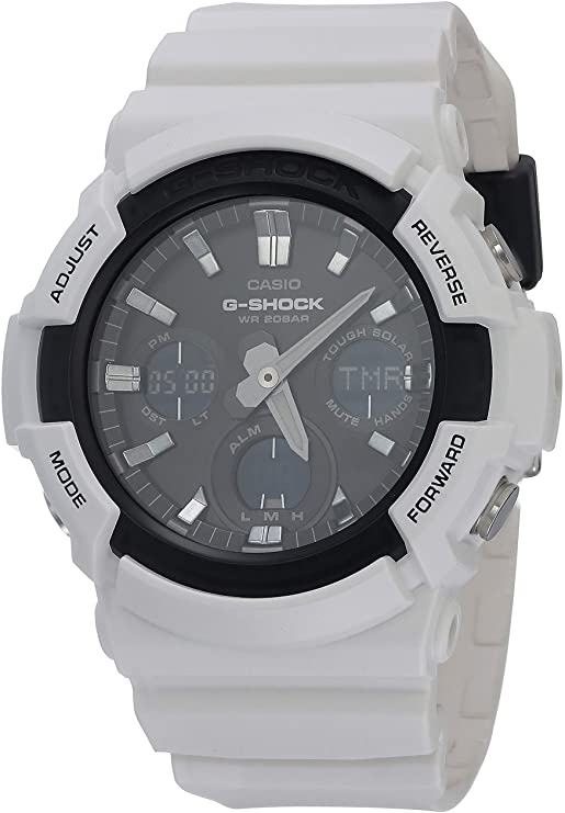 Casio Men's G-Shock Japanese Quartz Watch with Resin Strap, White, 29 (Model: GAS-100B-7ACR)