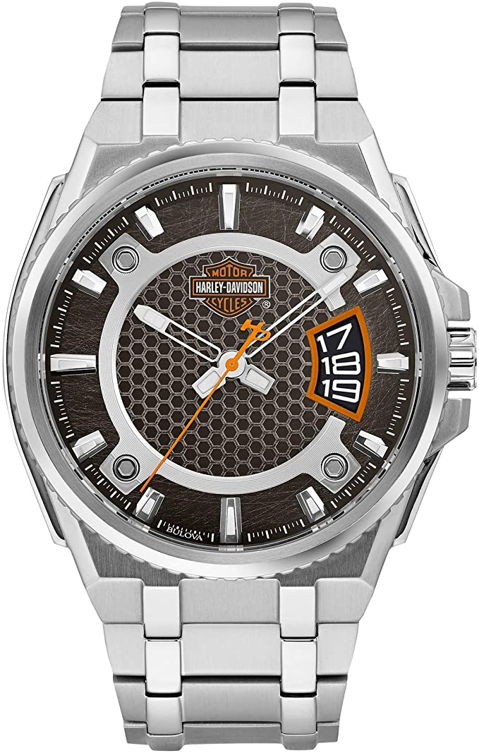 Harley-Davidson Men's Bar & Shield Dimensional Stainless Steel Watch 76B180