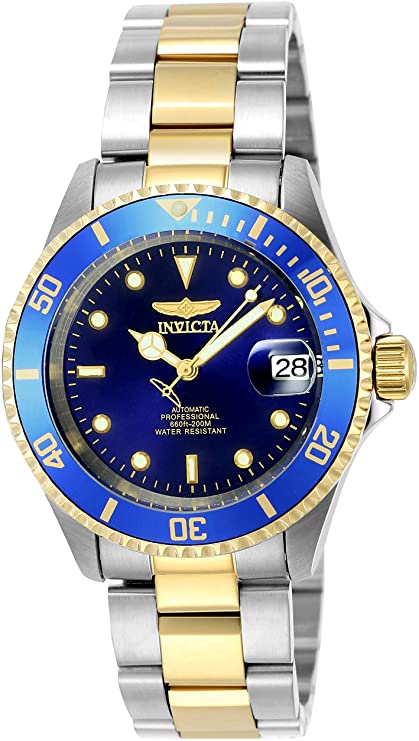 Invicta Men's Pro Diver 40mm Steel and Gold Tone Stainless Steel Automatic Watch, Two Tone/Blue (Model: 8928)