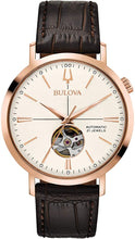 Load image into Gallery viewer, Bulova Classic Automatic Mens Stainless Steel with Brown Stainless Steel Strap, Rose Gold-Tone (Model: 97A136)
