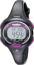 Load image into Gallery viewer, Timex Women&#39;s T5K523 Ironman Essential 10 Mid-Size Black/Purple Resin Strap Watch
