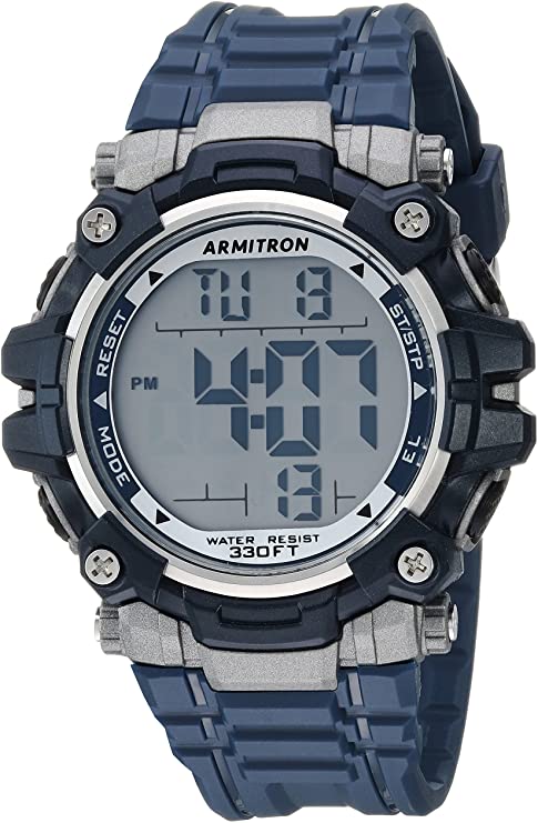 Armitron Sport Men's 40/8427NVY Digital Chronograph Navy Blue Resin Strap Watch
