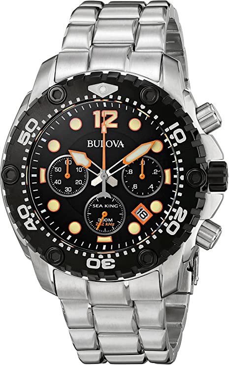 Bulova Men's 98B244 Sea King Analog Display Japanese Quartz Silver Watch
