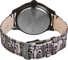 Load image into Gallery viewer, Timex x Mossy Oak Men&#39;s Expedition Scout 43mm Watch  Original Bottomland Camo Fabric &amp; Leather Strap
