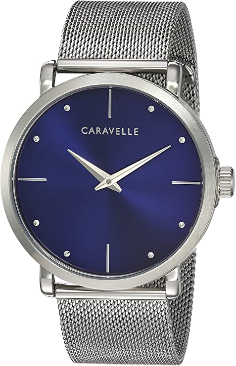 Caravelle min/ Max Quartz Mens Watch, Stainless Steel , Silver-Tone (Model: 43A149)