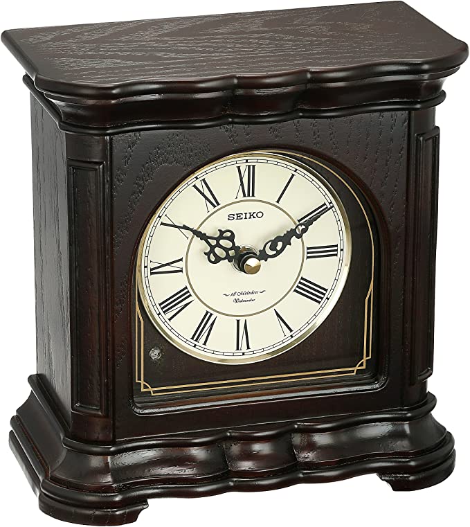 SEIKO Traditional Musical Desk/Table Clock - 7.55 in. Wide